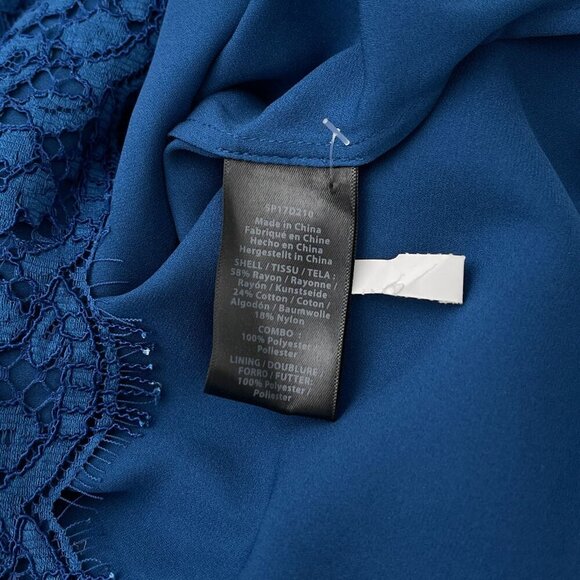 NWT Rachel Zoe Off-Shoulder Blue Lace Adelyn Mini Dress Zip Back Women's 6 - Picture 7 of 13